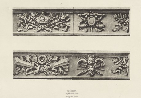Tuileries, Façade sur la Cour, Édouard Baldus, French, born Germany, 1813 - 1889, Paris, France; about 1868; Heliogravure
