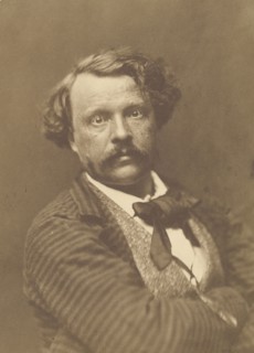 Self-Portrait in Striped Coat; Nadar, Gaspard Félix Tournachon, French, 1820 - 1910, 1856 - 1858; Salted paper print; 18.1 x 13