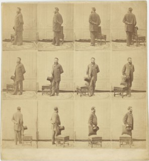 Adrien Tournachon, self portrait, multiple images; Adrien Alban Tournachon, French, 1825 - 1903, about 1858; Albumen silver