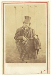 Self-Portrait as an Aeronaut; Nadar, Gaspard Félix Tournachon, French, 1820 - 1910, about 1863; Albumen silver print
