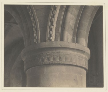 Southwell Cathedral - Nave, Norman Capital; Frederick H. Evans, British, 1853 - 1943, 1898; Platinum print; 8.9 x 10.9 cm