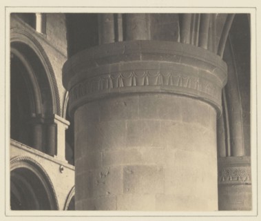 Southwell Cathedral - Nave, Norman Capital; Frederick H. Evans, British, 1853 - 1943, 1898; Platinum print; 9 x 11.1 cm
