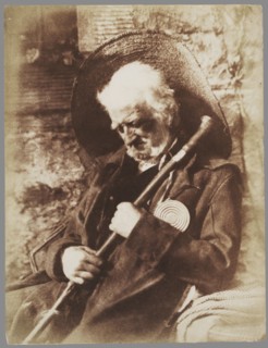 John Henning as  Edie Ochiltree; Hill & Adamson, Scottish, active 1843 - 1848, 1846 - 1847; Salted paper print from a Calotype