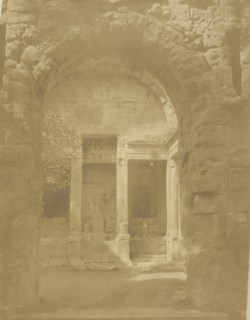 View of an antique inner courtyard in Nîmes; Pierre-Émile-Joseph Pécarrère, French, 1816 - 1904, Nîmes, France; 1851; Salted