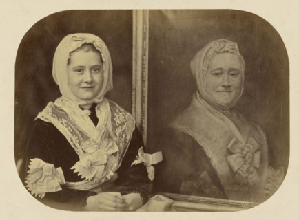 Young, Chubby Girl Dressed Like A Picture of Her Great-Grandmother; Oscar Gustave Rejlander, British, born Sweden, 1813 - 1875