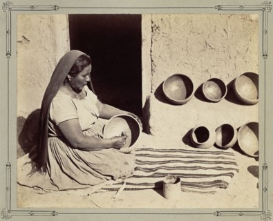 Woman Polishing Pottery; John K. Hillers, American, 1843 - 1925, 1879; Albumen silver print