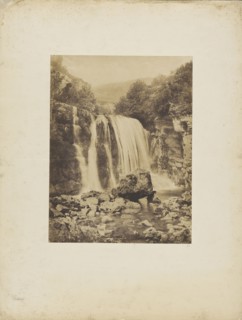 Waterfall in the Gorges du Furon, Sassenage, Isere; André Giroux, French, 1801 - 1879, Sassenage, Dauphiné, France; 1855
