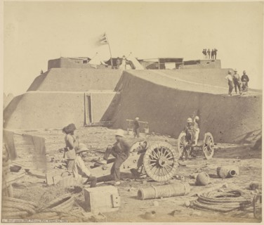 Headquarter Staff, Pehtang Fort; Felice Beato, 1832 - 1909, August 1, 1860; Albumen silver print