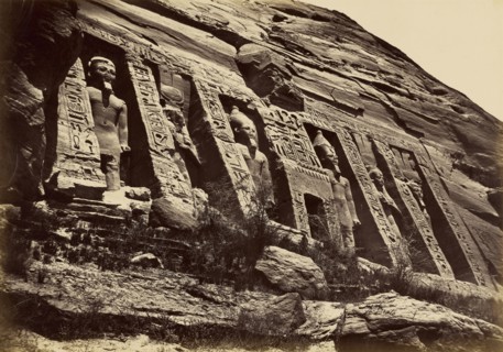 Nubia - The Small Temple at Abu Simbel; Antonio Beato, English, born Italy, about 1835 - 1906, 1880 - 1889; Albumen silver