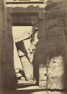Upper Egypt, pillars in the great hall, Karnak; Antonio Beato, English, born Italy, about 1835 - 1906, 1860 - 1869; Albumen