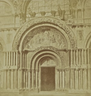 Doorway, Saint Mark's Basilica; Venice, Italy, Europe; about 1855 - 1865; Albumen silver print