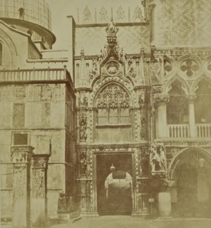 Porta della Carta, Doge's Palace; Venice, Italy, Europe; about 1855 - 1865; Albumen silver print
