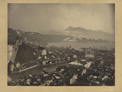 City on a Lake; Adolphe Braun, French, 1811 - 1877, Europe; about 1865 - 1875; Carbon print; 36.8 x 47.3 cm 14 1,2 x 18 5,8 in