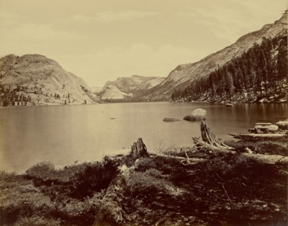 Lake Tenaya. Sierra Nevada Mountains; Eadweard J. Muybridge, American, born England, 1830 - 1904, 1872; Albumen silver print