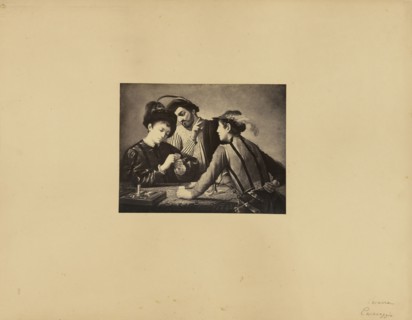 Caravaggio's  The Cardsharps; James Anderson, British, 1813 - 1877, Rome, Italy; about 1845 - 1855; Albumen silver print