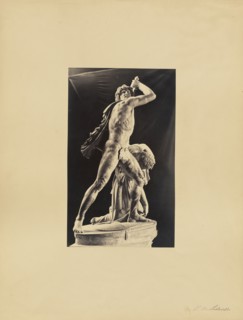 classical sculpture, man with slave; James Anderson, British, 1813 - 1877, Rome, Italy; about 1845 - 1855; Albumen silver print