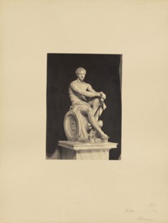 classical sculpture, seated male; James Anderson, British, 1813 - 1877, Rome, Italy; about 1845 - 1855; Albumen silver print