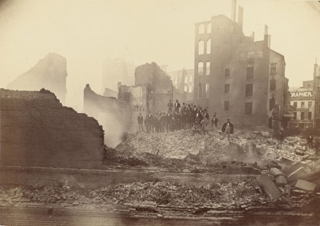 South Side of Milk Street - Looking Toward Washington; James Wallace Black, American, 1825 - 1896, Boston, Massachusetts