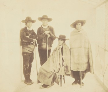 Spanish Refugees in Pau, Refugees Espagnoles a Pau, J.J. Heilmann, French, active 1852 - 1857, 1854; Albumen silver print