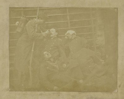Mobile Burgundians during the action at Champigny; Paris, France, Europe; about 1870; Albumen silver print