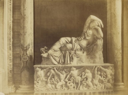 The Sleeping Ariadne, Rome; Charles Soulier, French, 1840 - 1875, Vatican City; about 1860; Albumen silver print