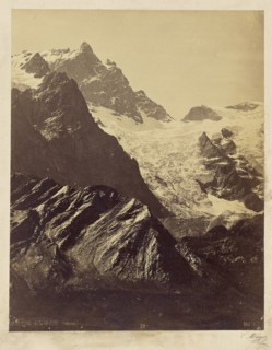Glaciers de la Grâve, Oisans, V. Muzet, French, active 1860s, Oisans, France; 1860 - 1861; Albumen silver print