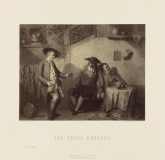 Les Trois Buveurs  by L. Somers; Goupil & Cie., French, active 1839 - 1860s, 1861; Albumen silver print