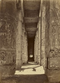 The Temple of Ramesses III, Medinet Habu; Henri Béchard, French, active Cairo, Egypt 1869 - 1880s, about 1872; Albumen silver