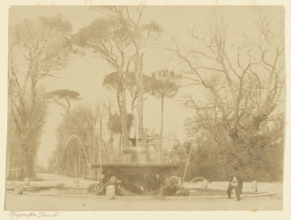 Fontana in Villa Borghesi; Stefano Lecchi, Italian, 1805 - about 1859,1863, Rome, Italy; about 1850; Salted paper print