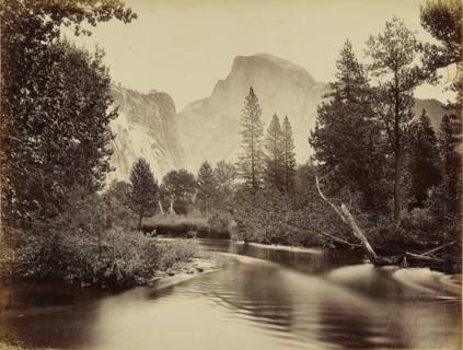 The Half Dome, 4,953 feet, Yosemite, Cal; Carleton Watkins, American, 1829 - 1916, negative about 1865 - 1872; print about 1882