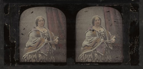 Portrait of a Well-to-do, Well-dressed Woman; Antoine Claudet, French, 1797 - 1867, 1852 - 1860; Stereograph, daguerreotype