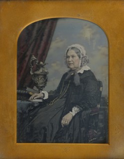 Portrait of a Seated Elderly Woman; William Edward Kilburn, English, 1818 - 1891, 1852 - 1855; Daguerreotype, hand-colored