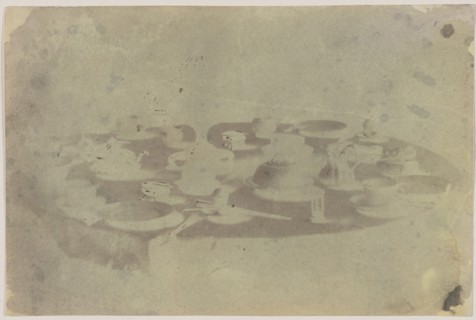 Breakfast Table; William Henry Fox Talbot, English, 1800 - 1877, 1839; Photogenic drawing negative, iodide fixed; 13.3 × 20.2