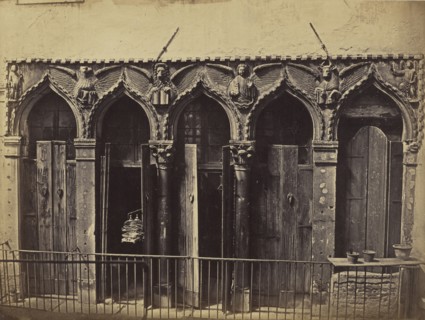 Balcony of the Four Evangelists, Palazzo Agnusdio, Venice; Carlo Ponti, Italian, born Switzerland, about 1823 - 1893, Venice