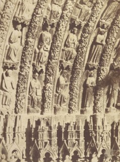 Close view of the tympanum of Bourges Cathedral; Pierre-Émile-Joseph Pécarrère, French, 1816 - 1904, Bourges, France; 1851