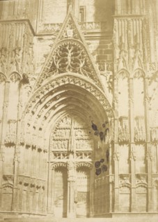 Main entrance of Bourges Cathedral; Pierre-Émile-Joseph Pécarrère, French, 1816 - 1904, Bourges, France; 1851; Salted paper
