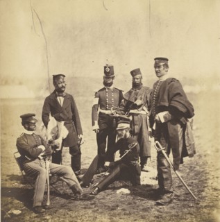 Brigadier General Van Straubenzee & Officers of the Buffs; Roger Fenton, English, 1819 - 1869, 1855; published March 25, 1856