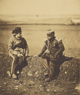 General Cisse & Staff Officer; Roger Fenton, English, 1819 - 1869, 1855; published January 1, 1856; Salted paper print