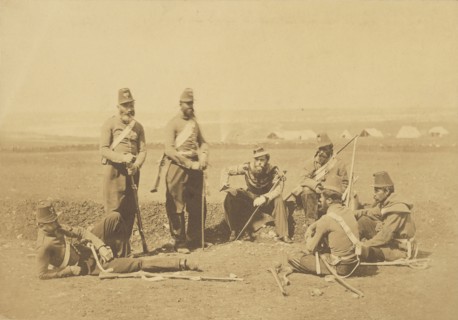 Chasseurs d'Afrique; Roger Fenton, English, 1819 - 1869, 1855; Salted paper print; 16.5 × 23.8 cm