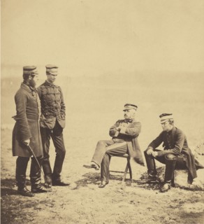 Lt. General Barnard and Staff; Roger Fenton, English, 1819 - 1869, 1855; published January 1, 1856; Salted paper print