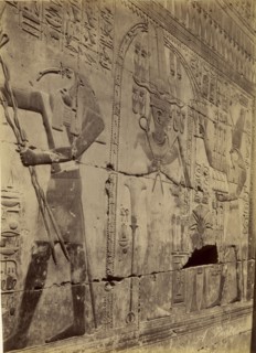 Relief of the Purification of Seti I, Abydos; Antonio Beato, English, born Italy, about 1835 - 1906, 1880 - 1889; Albumen