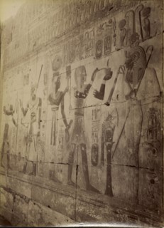 Abydos, Censing of Seti , Abydos, Encensement de Seti; Antonio Beato, English, born Italy, about 1835 - 1906, 1880 - 1889