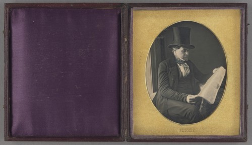 Man Reading a Newspaper; John Plumbe Jr., American, born United Kingdom, 1809 - 1857, about 1842; Daguerreotype