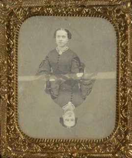 Double-Exposure Portrait of a Woman; American; about 1860; Daguerreotype