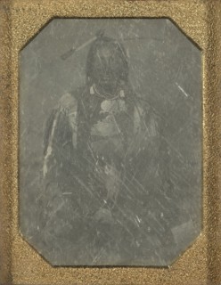 Portrait of a Native American Male Indian; American; about 1847; Daguerreotype