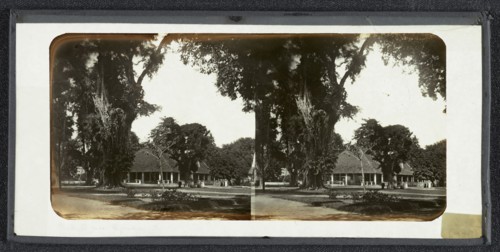 Club House Djockja Karta Java; Walter B. Woodbury, British, 1834 - 1885, 1857 - 1863; Collodion on glass; 6.7 x 6.7 cm