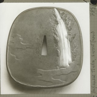 Japanese Tsuba, Sword Guard; Frederick H. Evans, British, 1853 - 1943, 1890 - 1899; Lantern slide; 6.8 x 6.9 cm