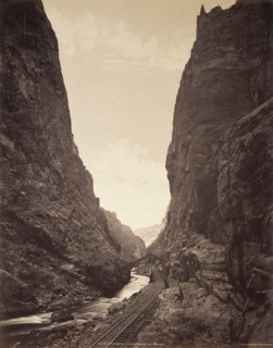 The Royal Gorge, Grand Canyon of the Arkansas; William Henry Jackson, American, 1843 - 1942, about 1880; Albumen silver print