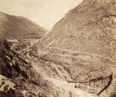 The Loop  near Georgetown, Colorado; William Henry Jackson, American, 1843 - 1942, about 1885; Albumen silver print