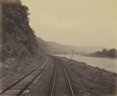 Hemlock Run Curve, near Towanda; William H. Rau, American, 1855 - 1920, n.d; Albumen silver print